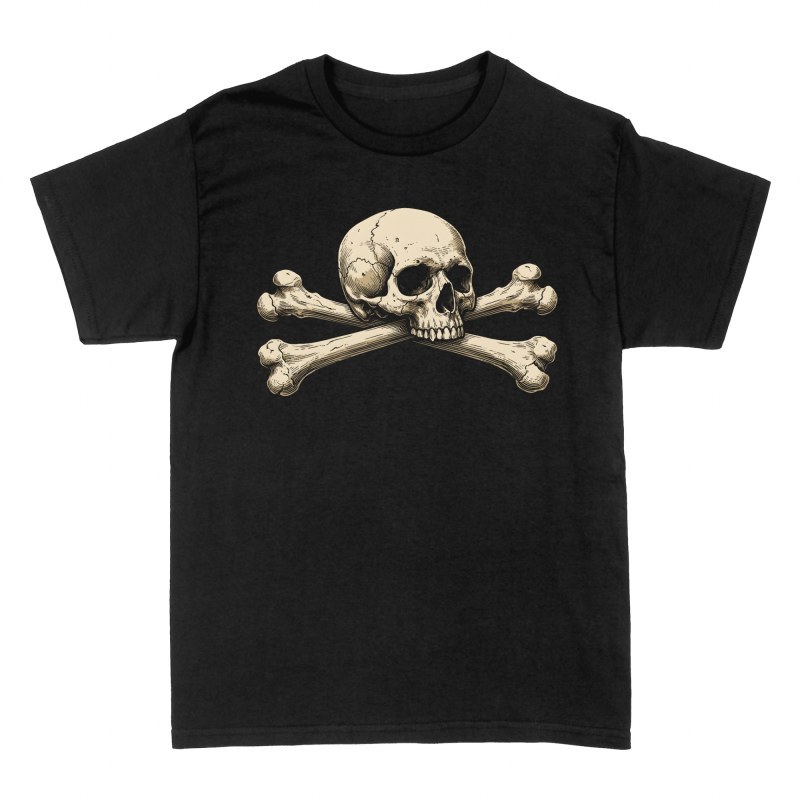 T-shirts: Totenkopf mit gekreuzten Knochen Vintage