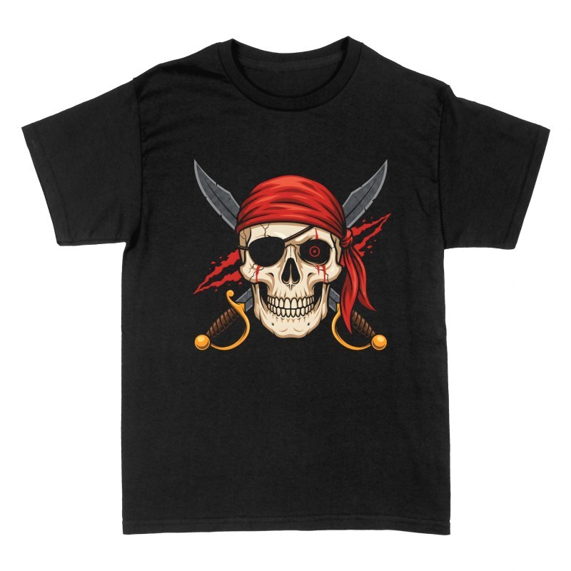 T-shirts: Totenkopf mit gekreuzten S&auml;beln