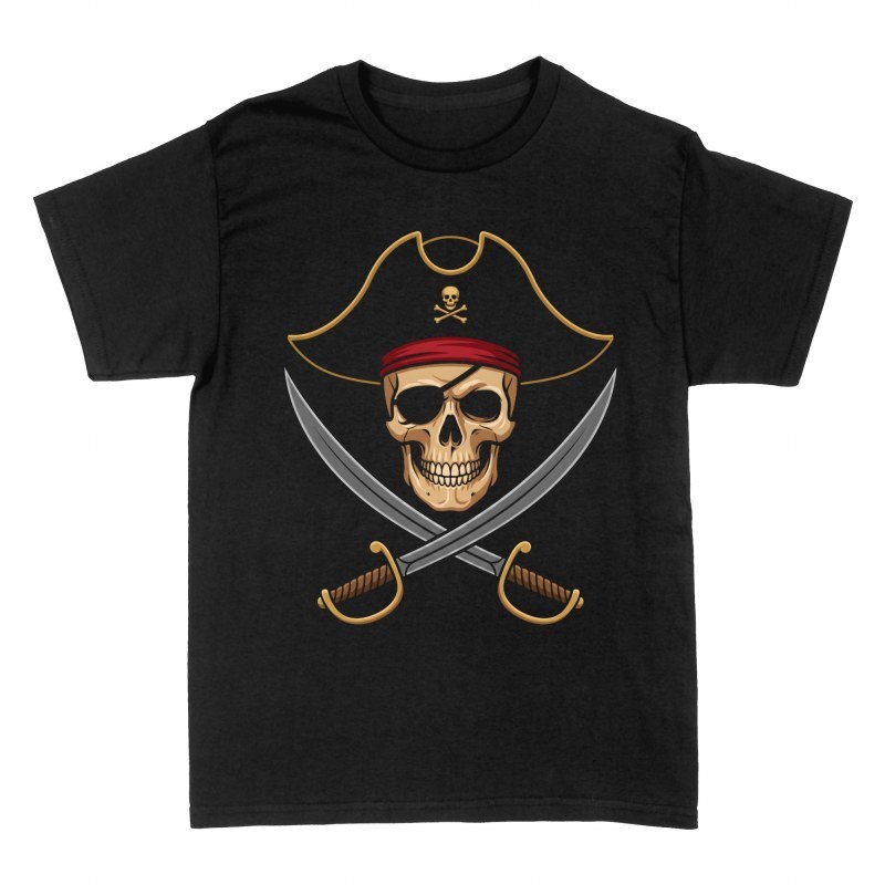 T-shirts: Piratentotenkopf mit gekreuzten S&auml;beln