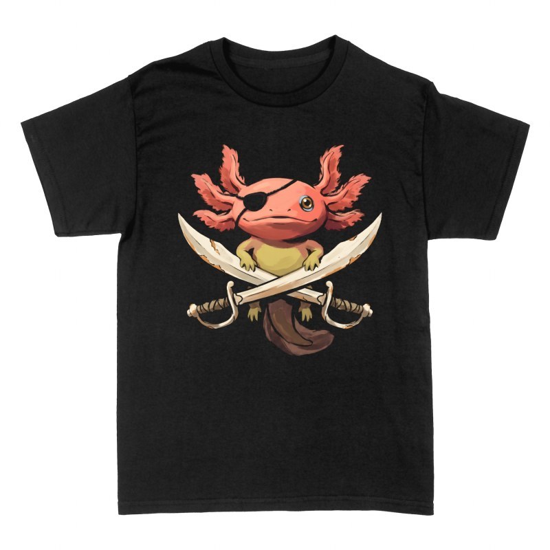 T-shirts: Axolotl-Pirat mit gekreuzten Schwertern
