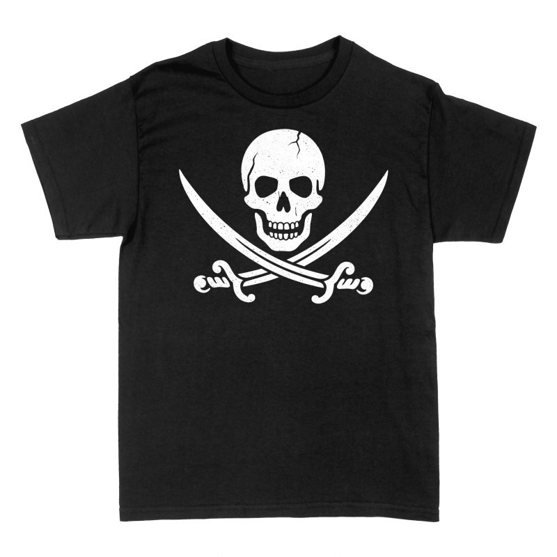 T-shirts: Piratentotenkopf mit gekreuzten Schwertern