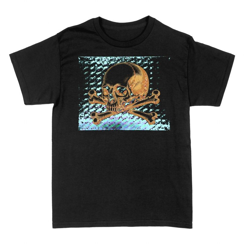 T-shirts: Goldener Piratentotenkopf mit Knochen