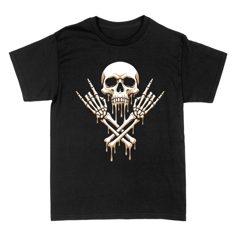 T-shirts: Schmelzender Rocker Totenkopf