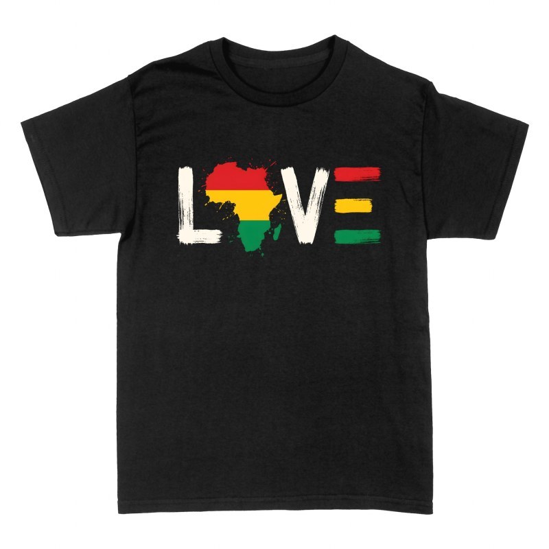 T-shirts: Love Afrika Umriss Panafrikanisch