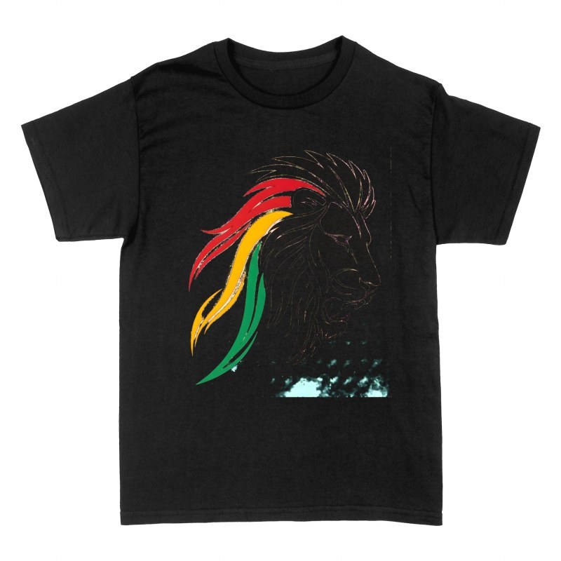 T-shirts: Br&uuml;llender Rasta-L&ouml;we