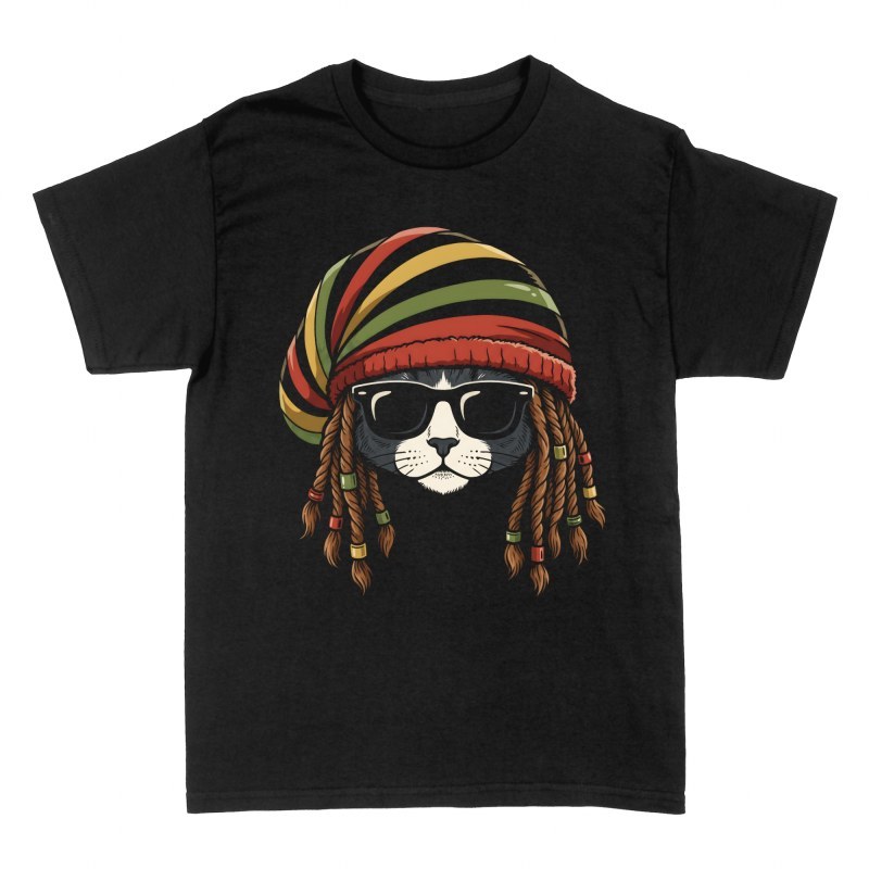 T-shirts: Rastafari Katze mit Sonnenbrille