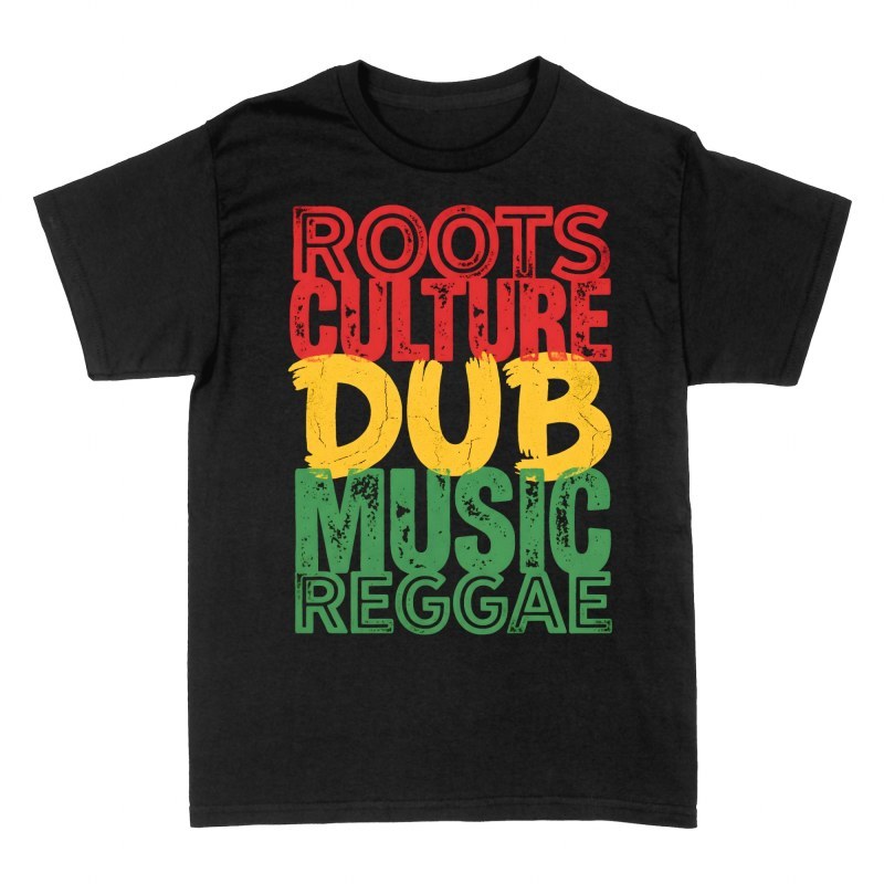 T-shirts: Roots Culture Dub Music Reggae Typo