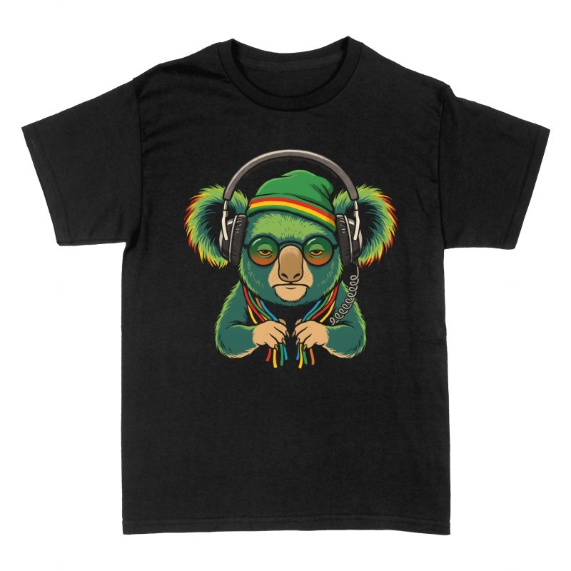 T-shirts: Rasta Koala mit Kopfh&ouml;rern & Brille