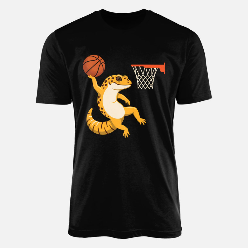 T-shirts: Leopardgecko spielt Basketball