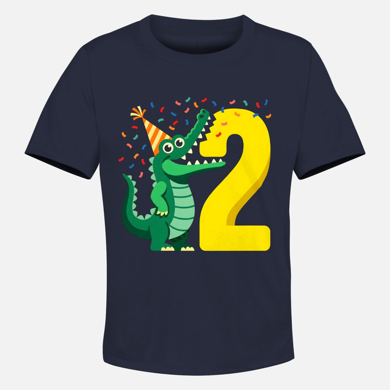 T-shirts: Krokodil mit Zahl 2 zum Geburtstag