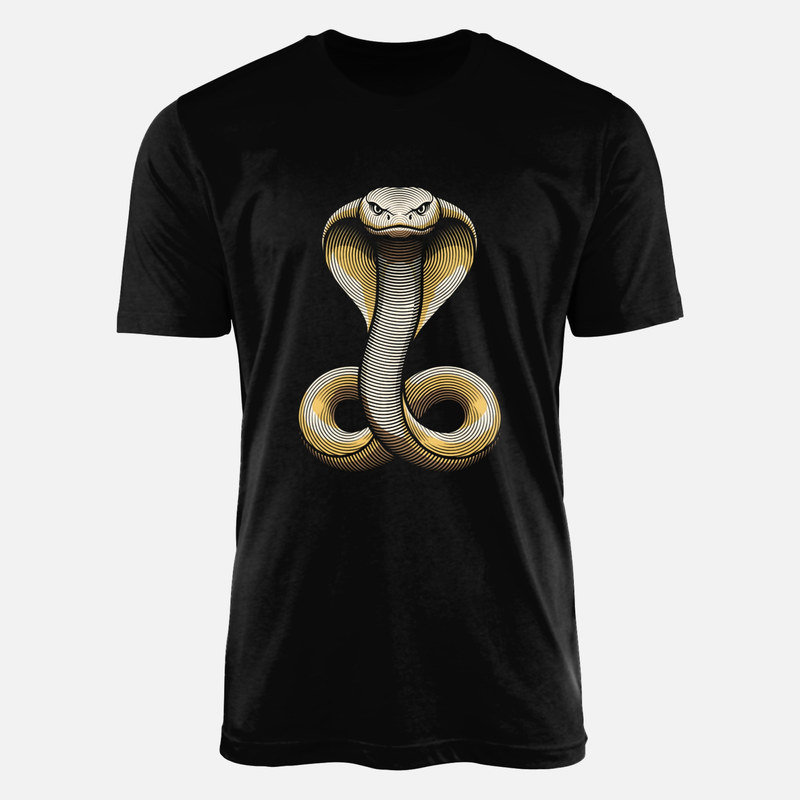 T-shirts: Kobra im Gravurstil