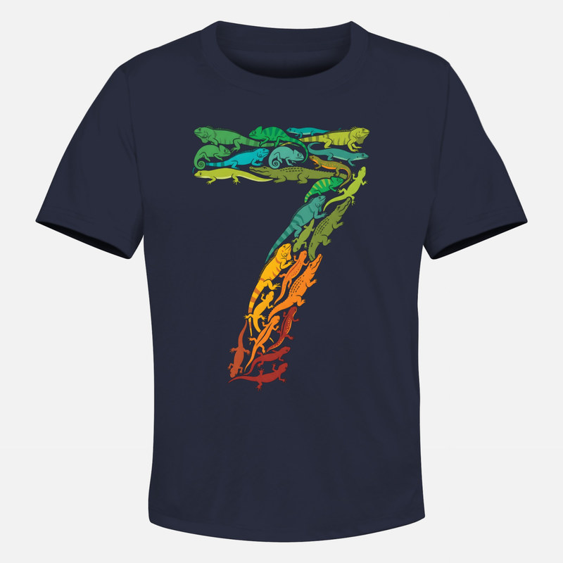 T-shirts: Zahl 7 aus Reptilien