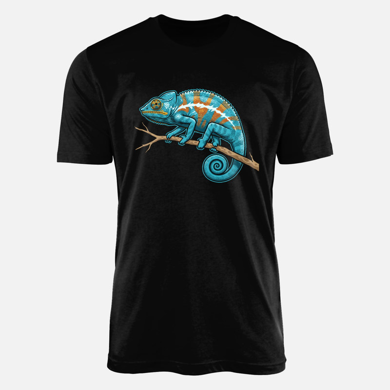 T-shirts: Buntes Cham&auml;leon auf Ast