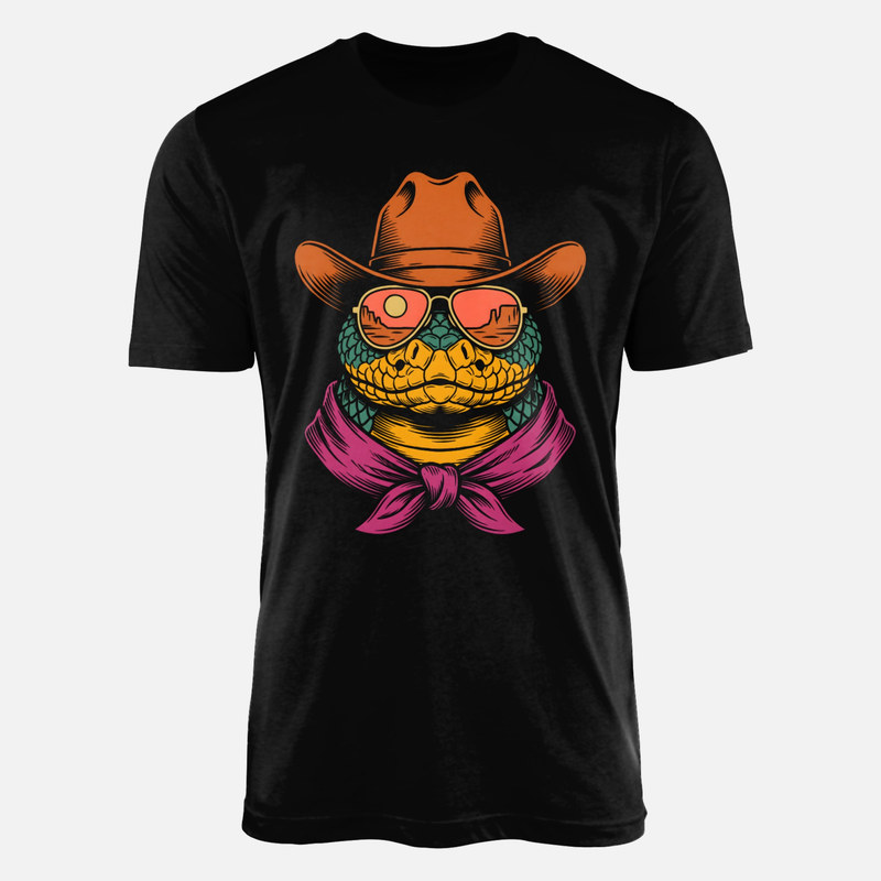 T-shirts: Western-Schlange mit Cowboyhut