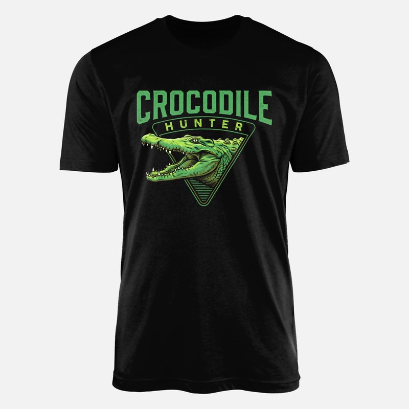 T-shirts: Krokodilj&auml;ger mit offenem Maul