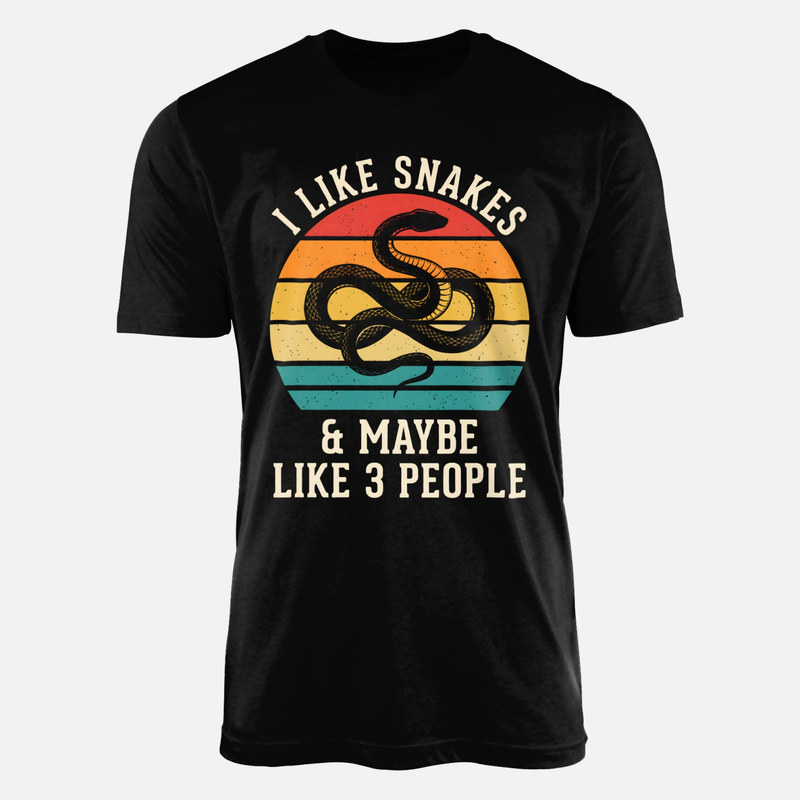 T-shirts: Ich mag Schlangen und 3 Menschen Retro