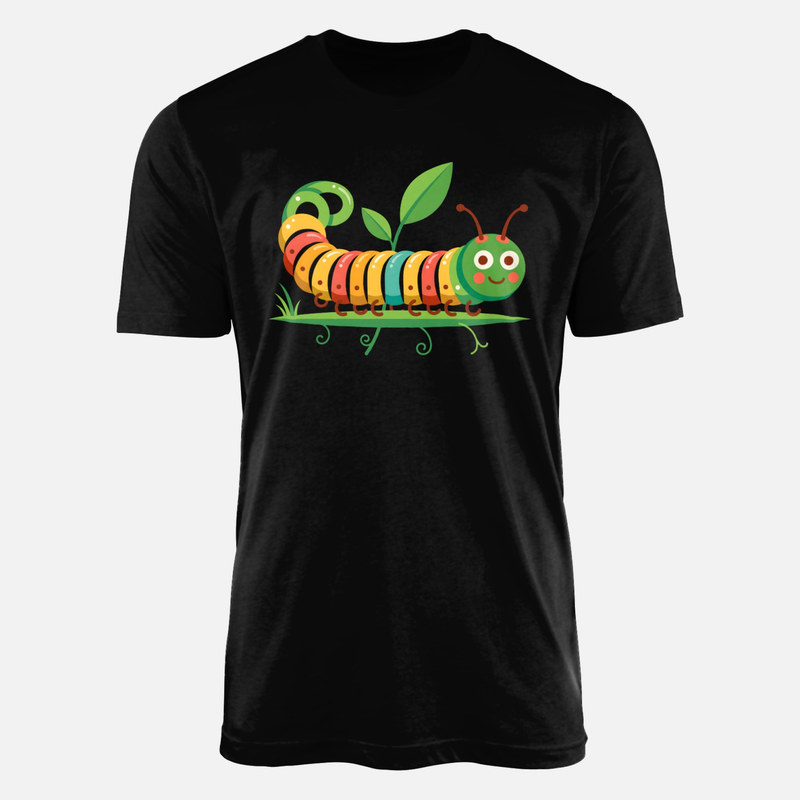 T-shirts: Bunte Raupe auf Blatt