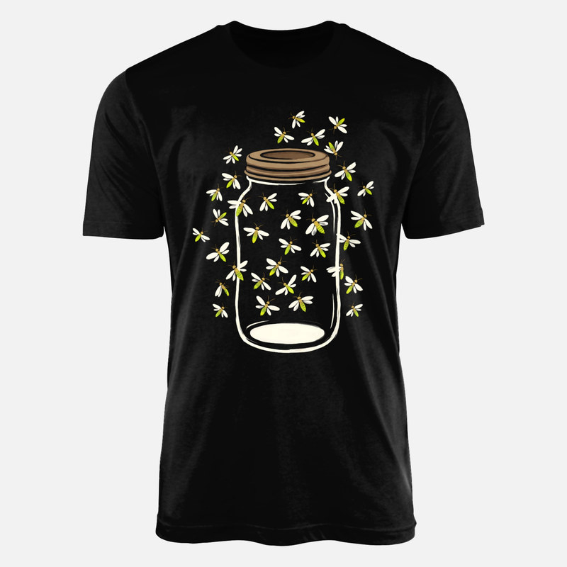 T-shirts: Glas mit leuchtenden Gl&uuml;hw&uuml;rmchen