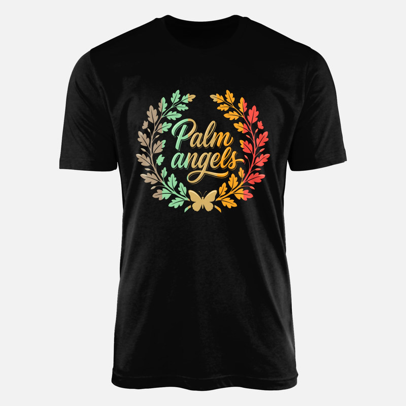 T-shirts: Retro Blumenkranz mit Schmetterling