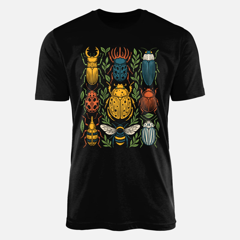 T-shirts: K&auml;fer und Insekten Vintage Muster