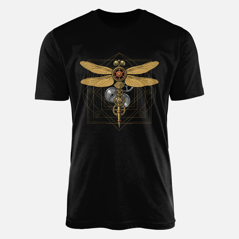 T-shirts: Steampunk Libelle mit Zahnr&auml;dern