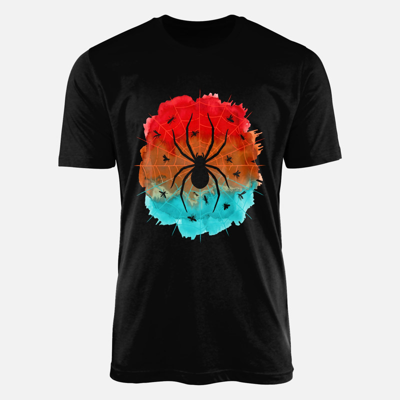T-shirts: Spinne im Spinnennetz Aquarell