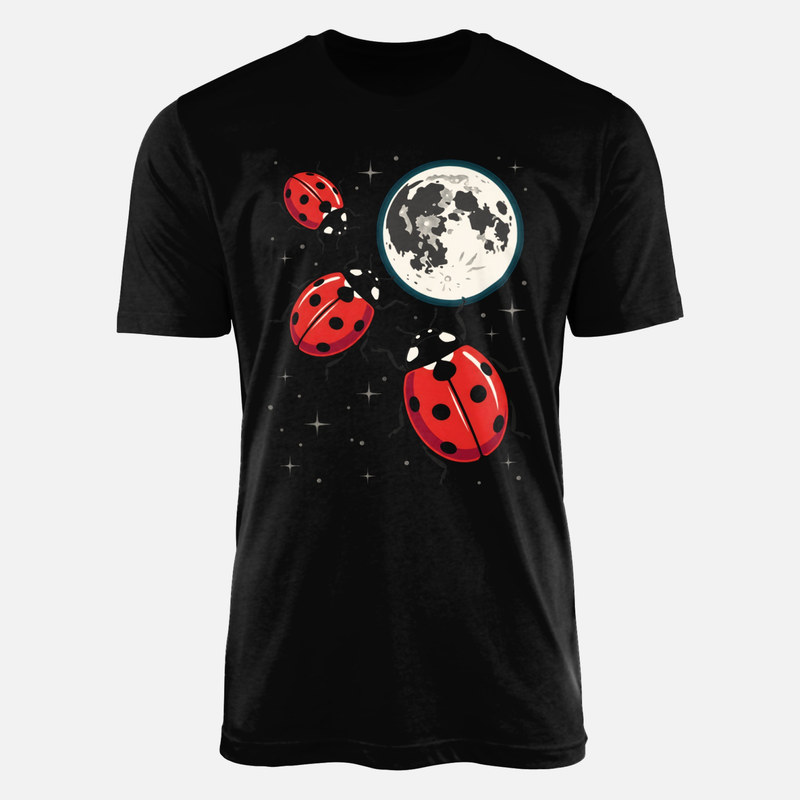 T-shirts: Marienk&auml;fer im Weltall mit Mond