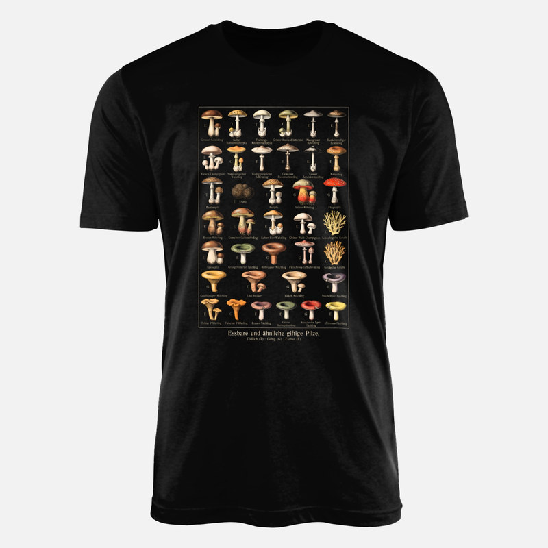 T-shirts: Essbare und giftige Pilze Bestimmungstafel