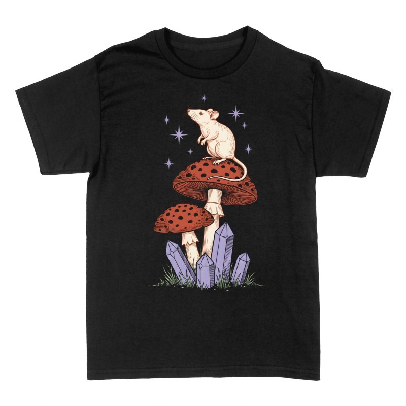 T-shirts: Maus auf Zauberpilz mit Kristallen