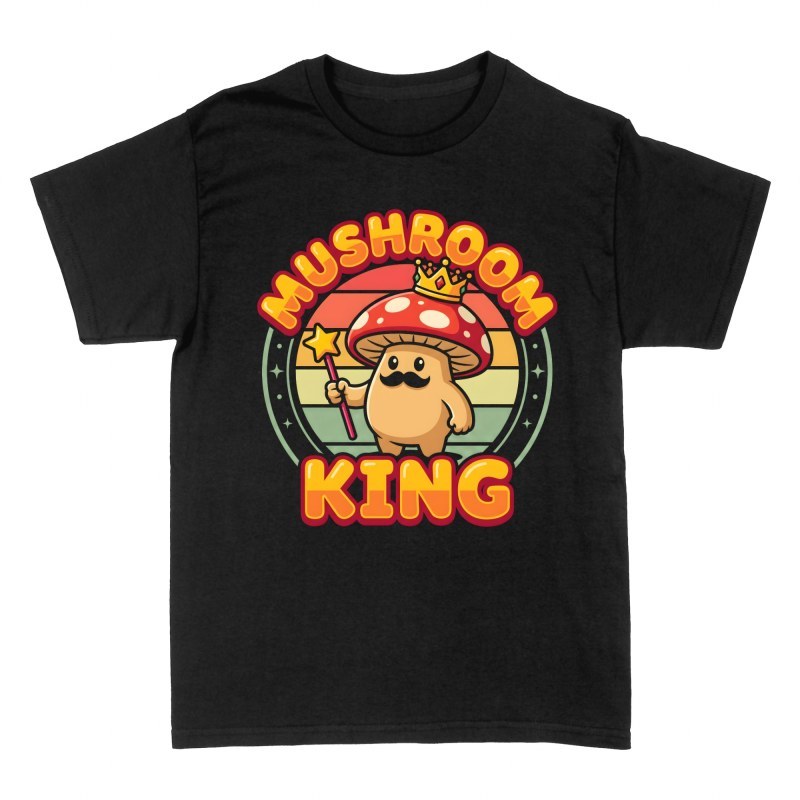T-shirts: Pilzk&ouml;nig mit Krone und Zauberstab