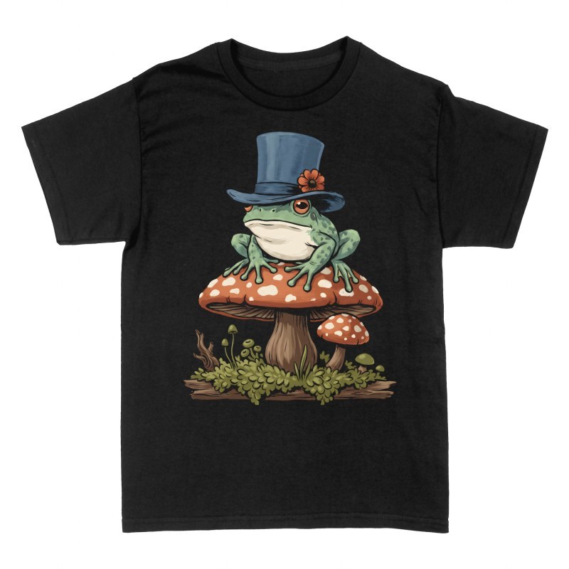 T-shirts: Eleganter Frosch auf Fliegenpilz