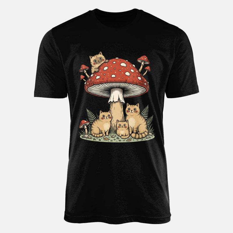 T-shirts: Katzen unter Fliegenpilz Vintage