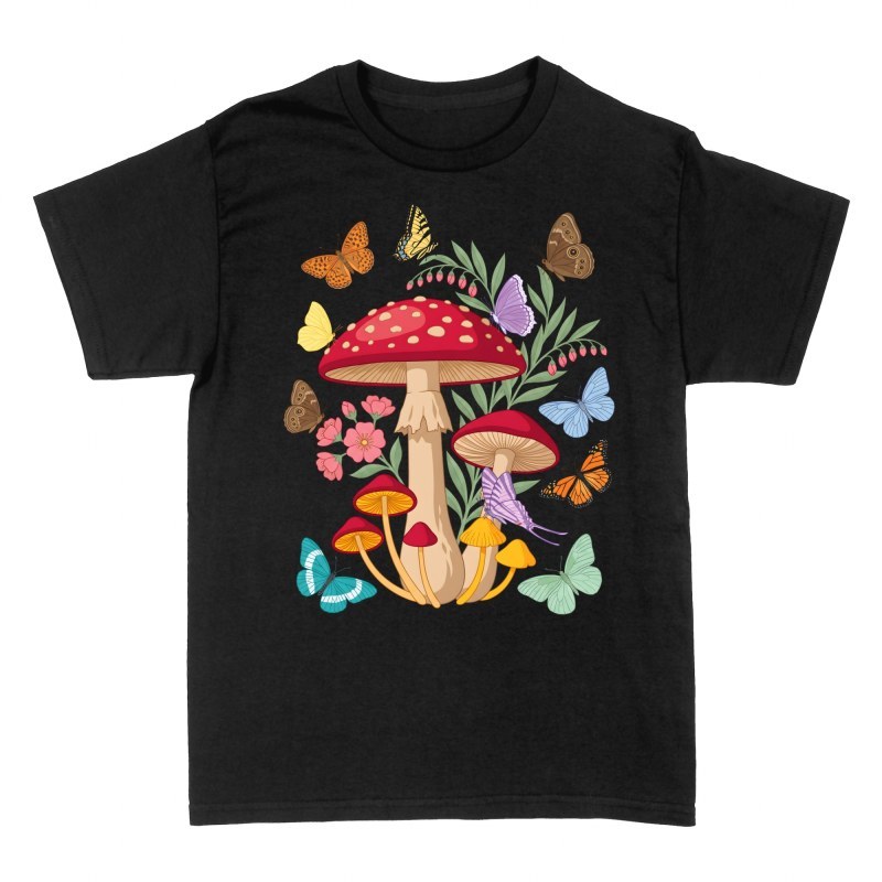 T-shirts: Waldpilze und Schmetterlinge