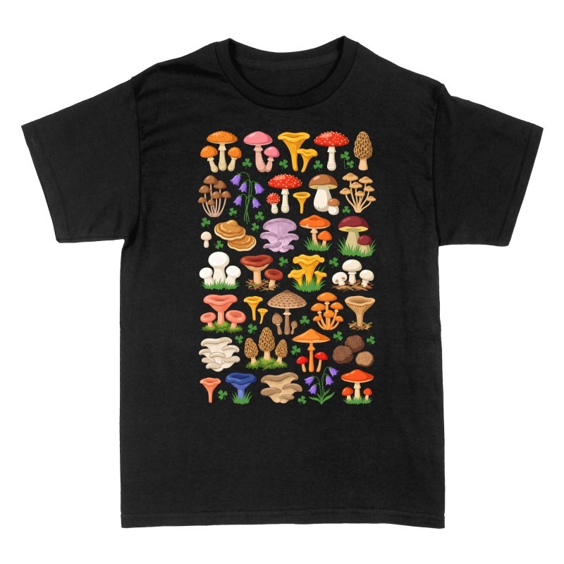 T-shirts: Botanische Waldpilze &amp; Kleeblatt