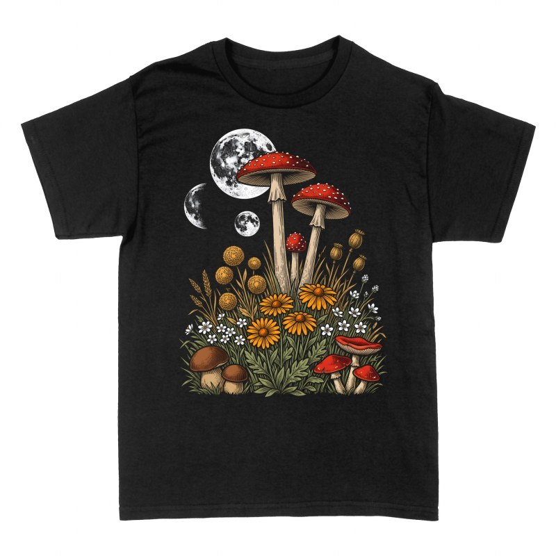 T-shirts: Pilze unter dem Mond