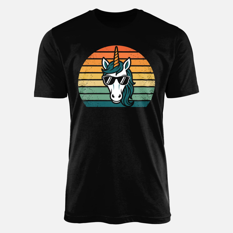 T-shirts: Cooles Einhorn mit Sonnenbrille Retro
