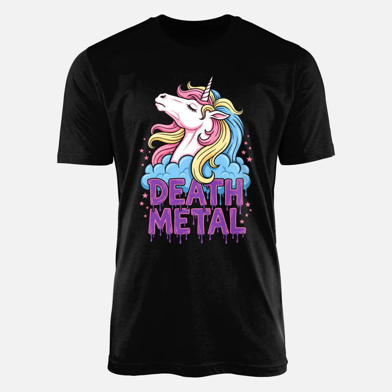 T-shirts: Niedliches Death Metal Einhorn