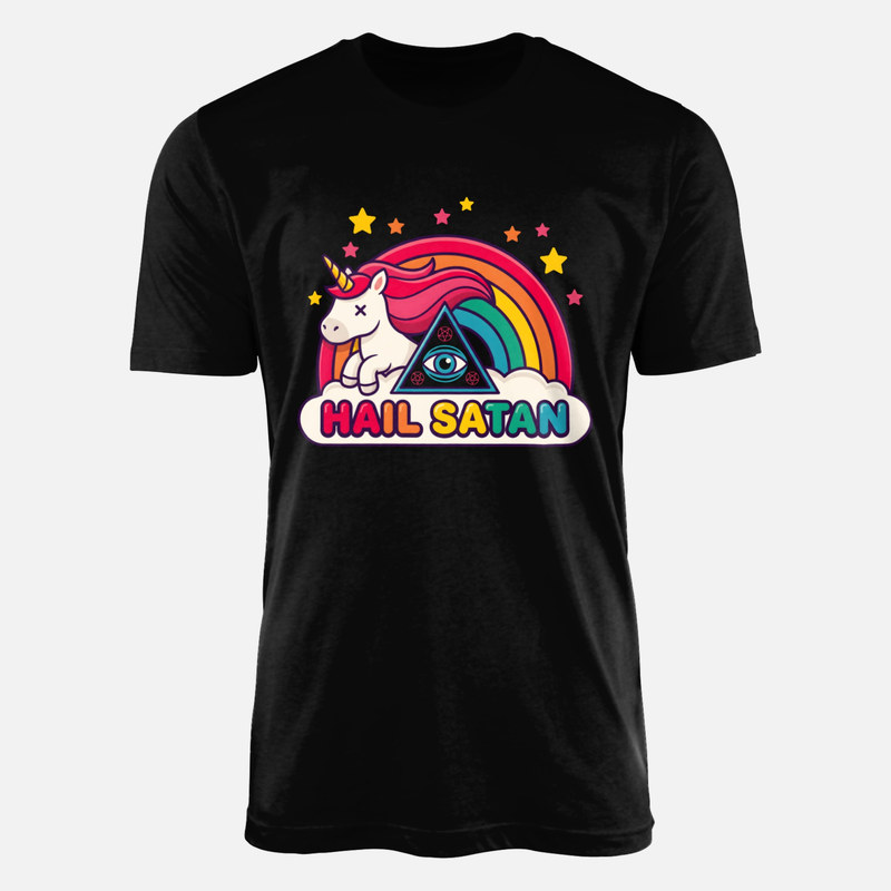 T-shirts: Kawaii Einhorn Hail Satan