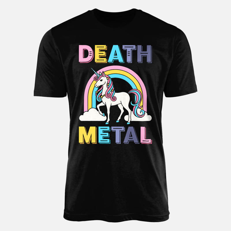 T-shirts: Death Metal Einhorn mit Regenbogen