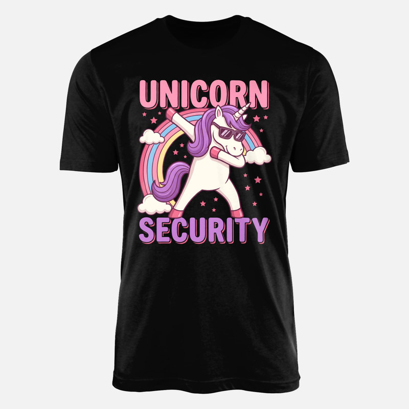 T-shirts: Dabbendes Einhorn Security mit Regenbogen