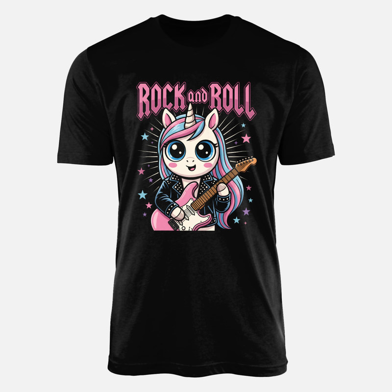 T-shirts: Rockendes Einhorn mit E-Gitarre
