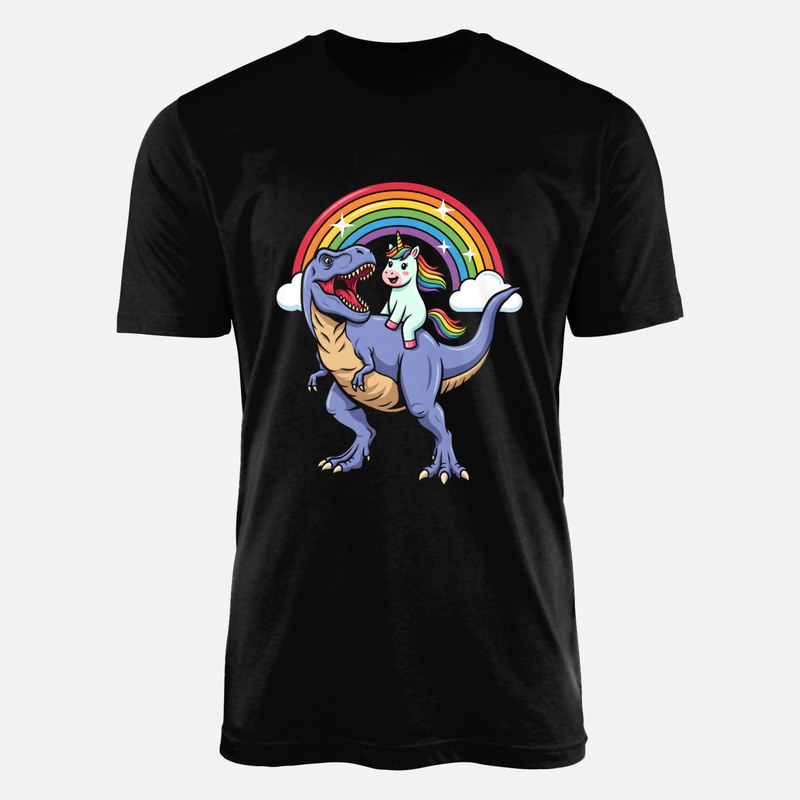 T-shirts: Einhorn reitet T-Rex Dino