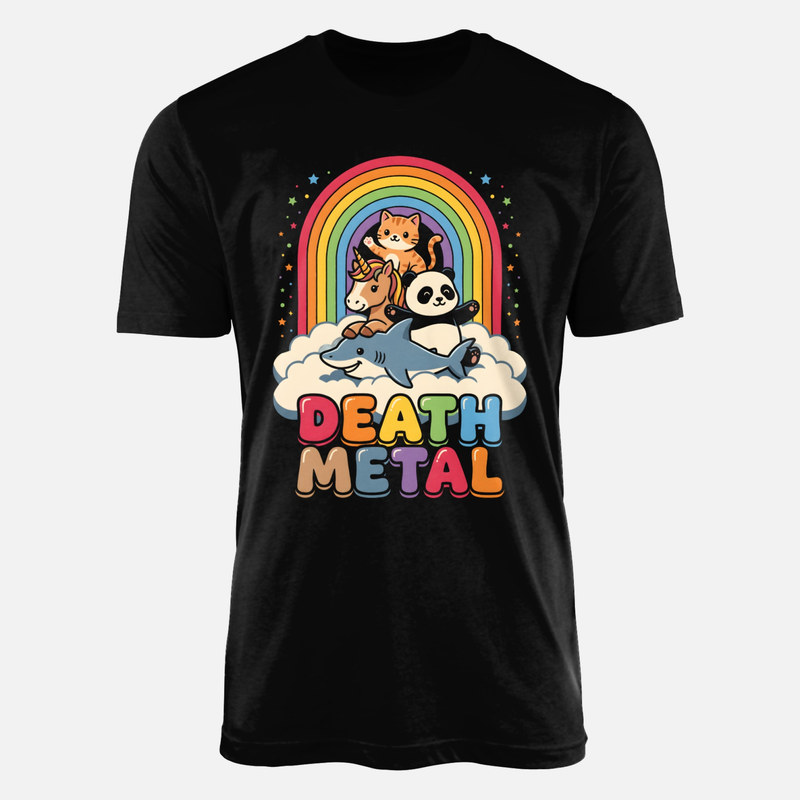 T-shirts: Death Metal Tiere Kawaii Regenbogen