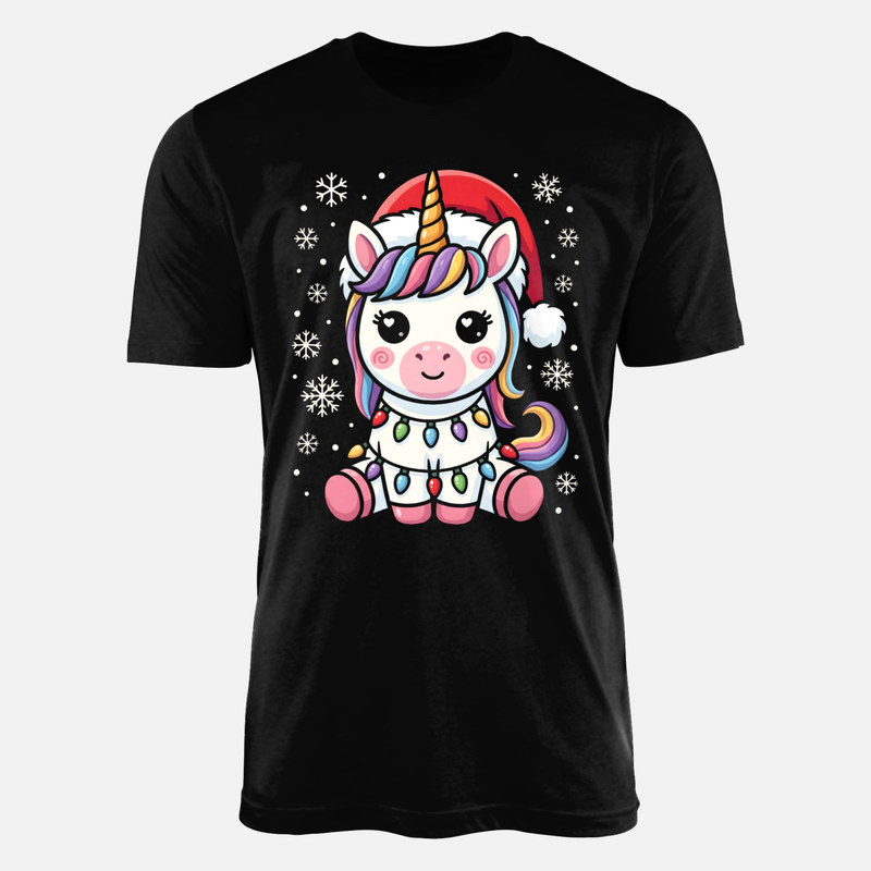 T-shirts: Kawaii-Einhorn mit Lichterkette