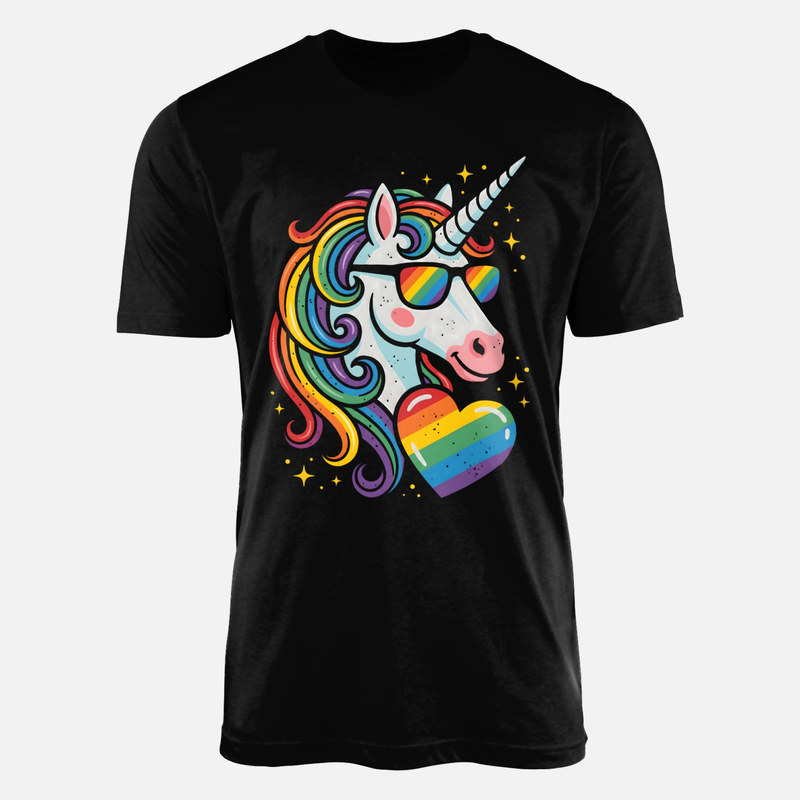 T-shirts: Einhorn mit Sonnenbrille und Regenbogenherz