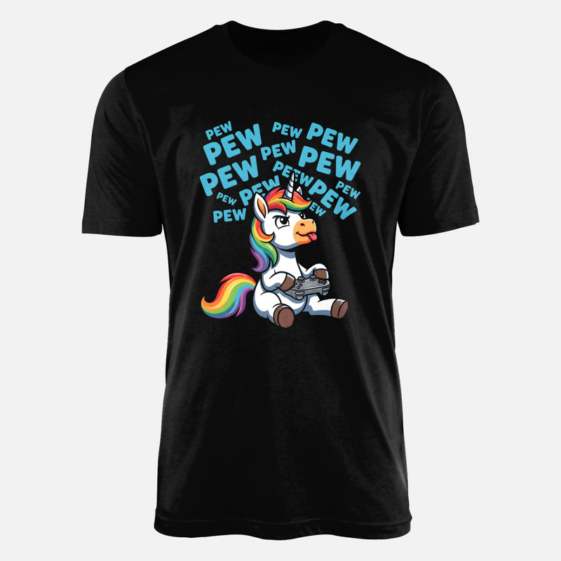 T-shirts: Gamer-Einhorn mit Controller Pew Pew