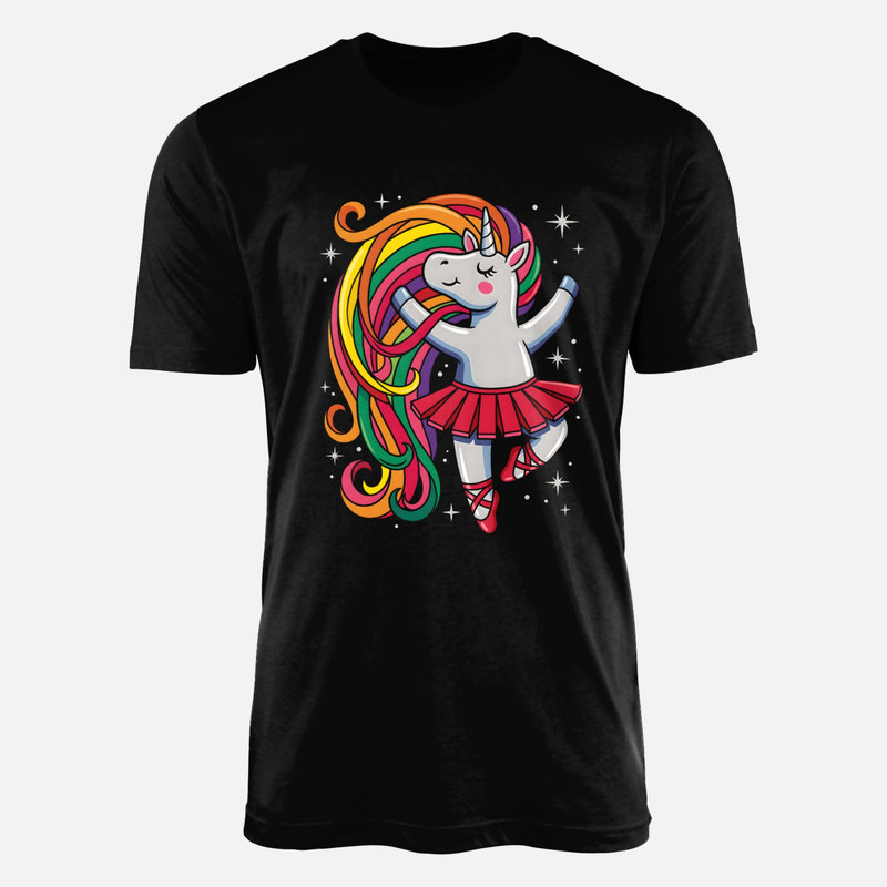T-shirts: Ballerina-Einhorn mit Regenbogenm&auml;hne