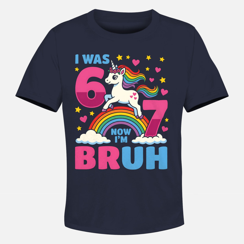 T-shirts: Ich war 6, jetzt bin ich 7 Bruh Einhorn