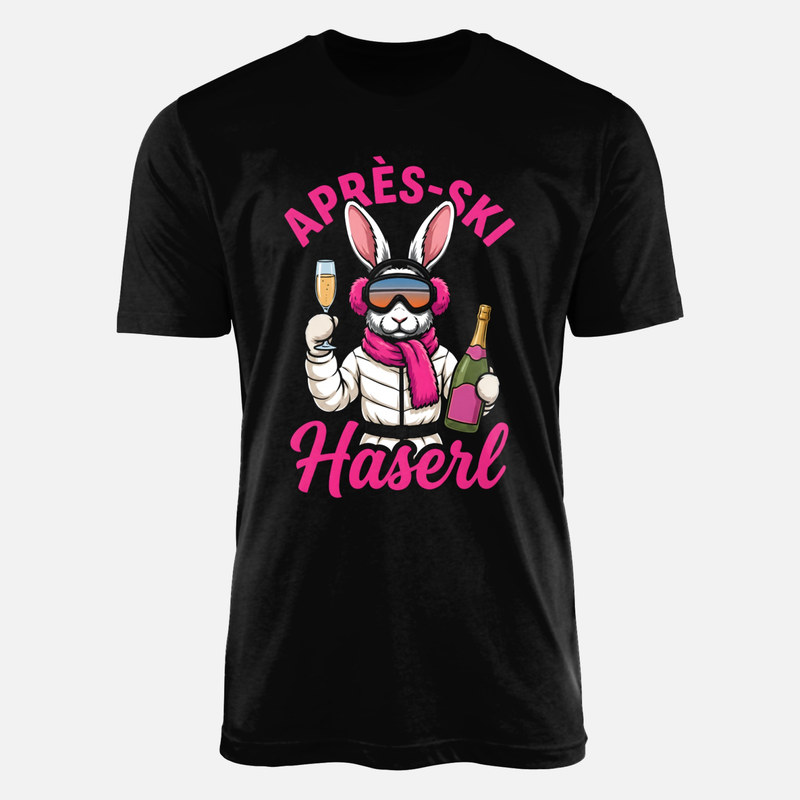 T-shirts: Apr&egrave;s-Ski Haserl mit Champagner