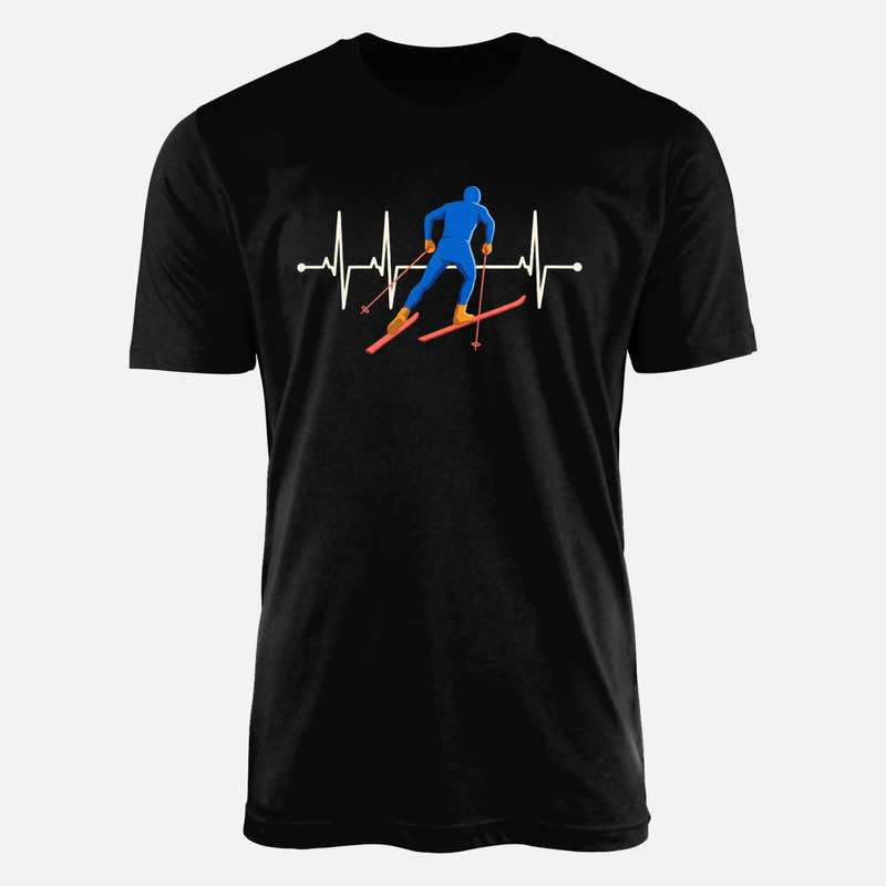 T-shirts: Skifahrer mit Herzschlag